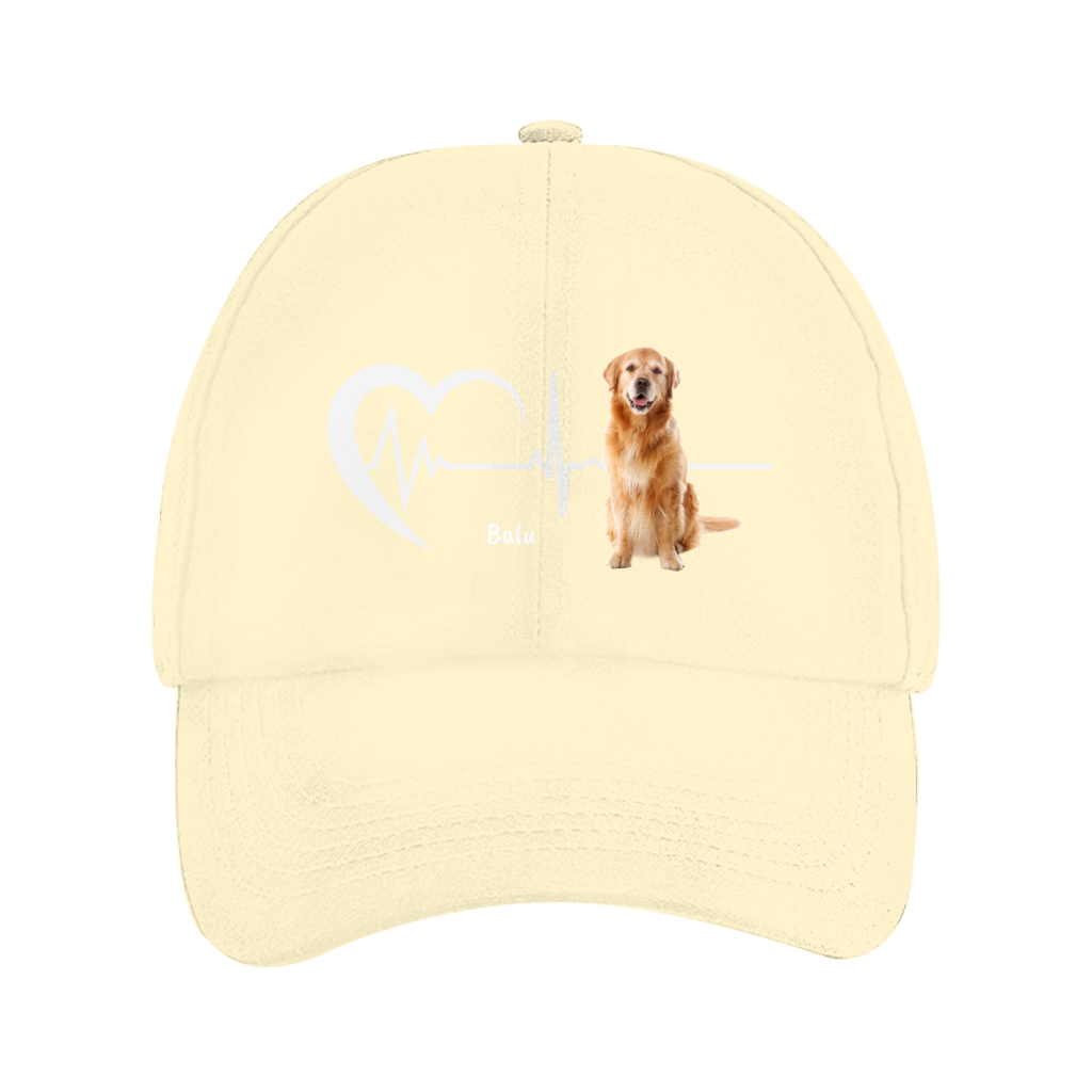 Herzschlag Cap mit Foto und Name - individuelles Cappy