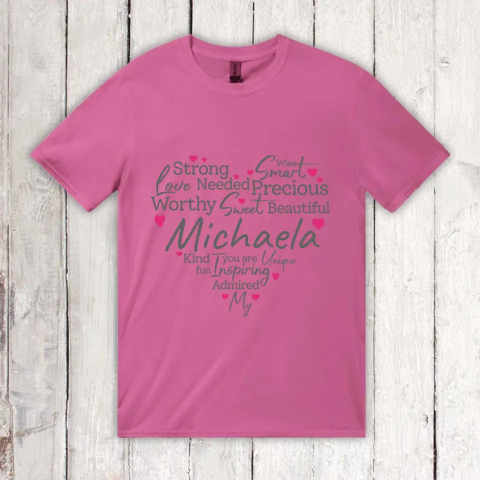 Characteristics of a mother, grandmother, or strong woman - Personalized T-shirt