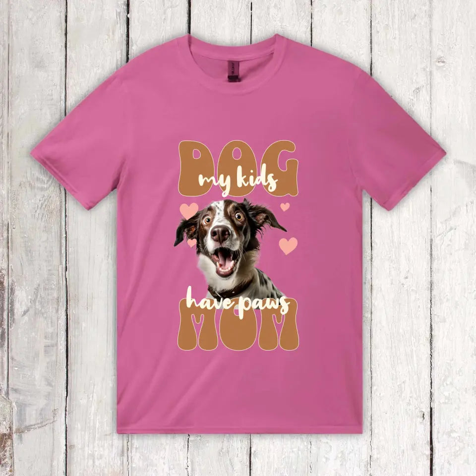Dog Mom with Photo - Personalized Photo T-Shirt