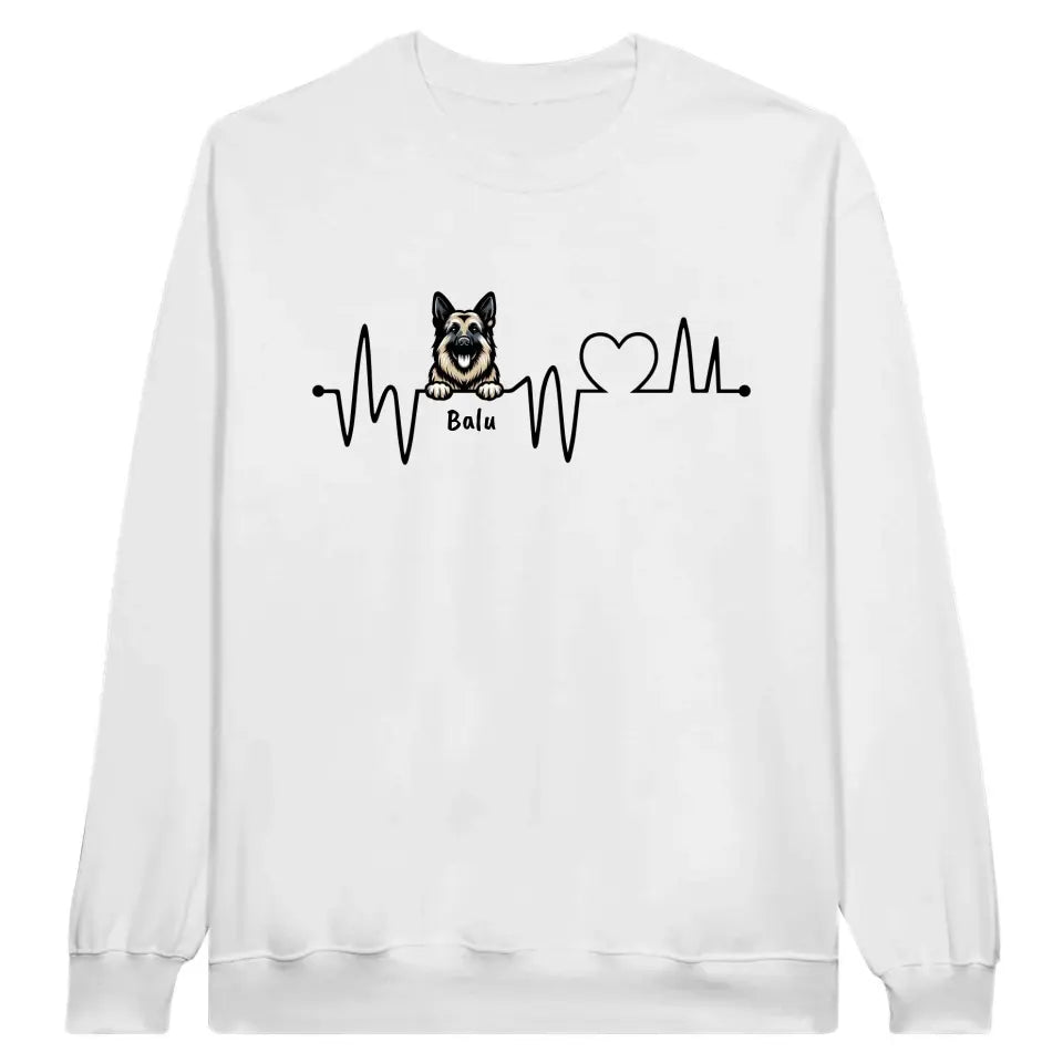 Heartbeat, ECG with your dog - personalized dog T-shirt or hoodie
