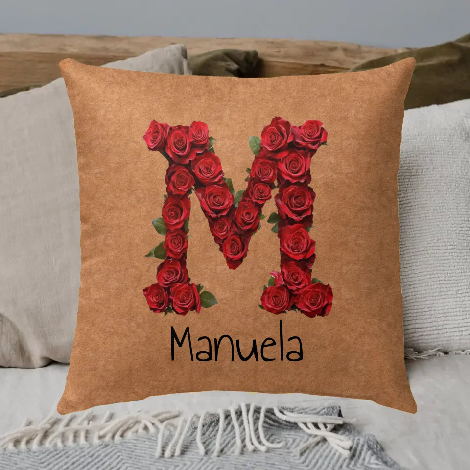 Personalized monogram pillow with text
