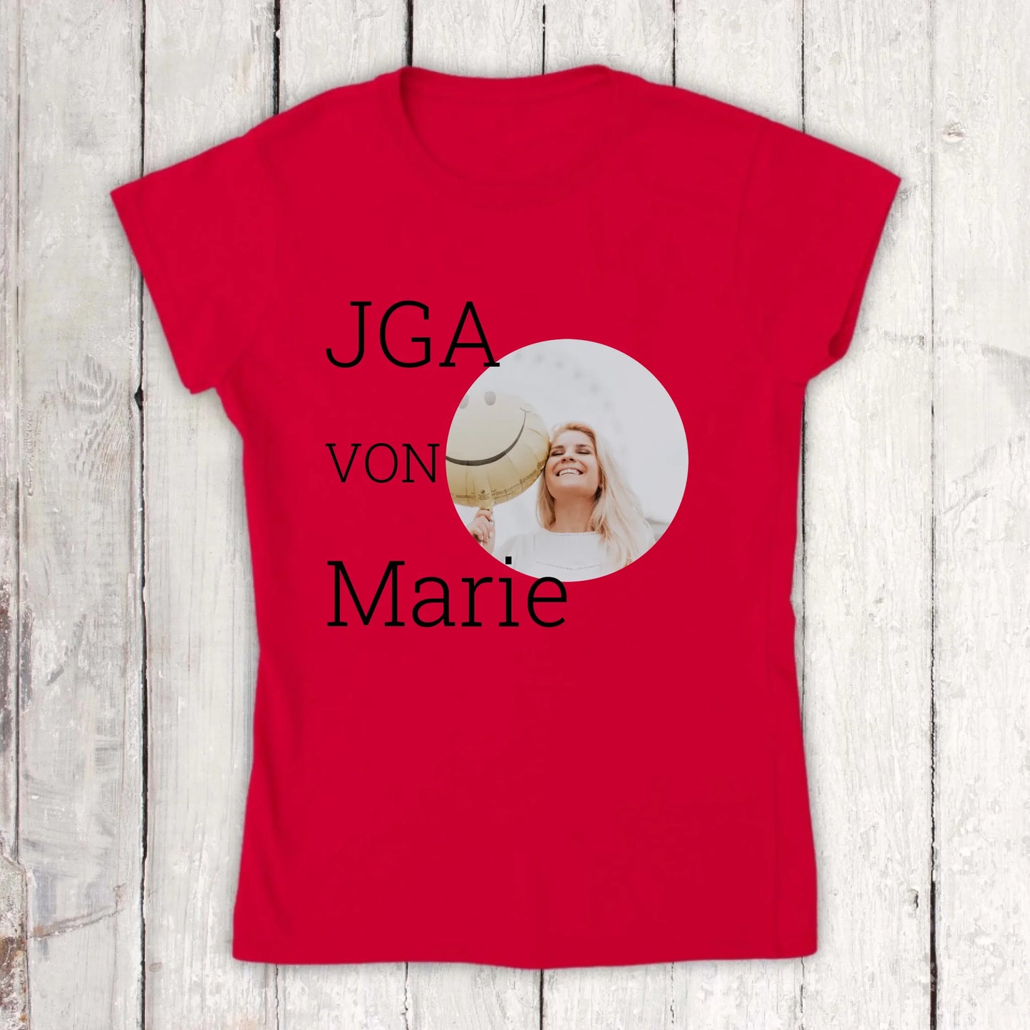 Personalisiertes T-Shirt: JGA, Junggesellinnen mit Foto und Name - individuelles Abschieds T-Shirt | Personalize Palace