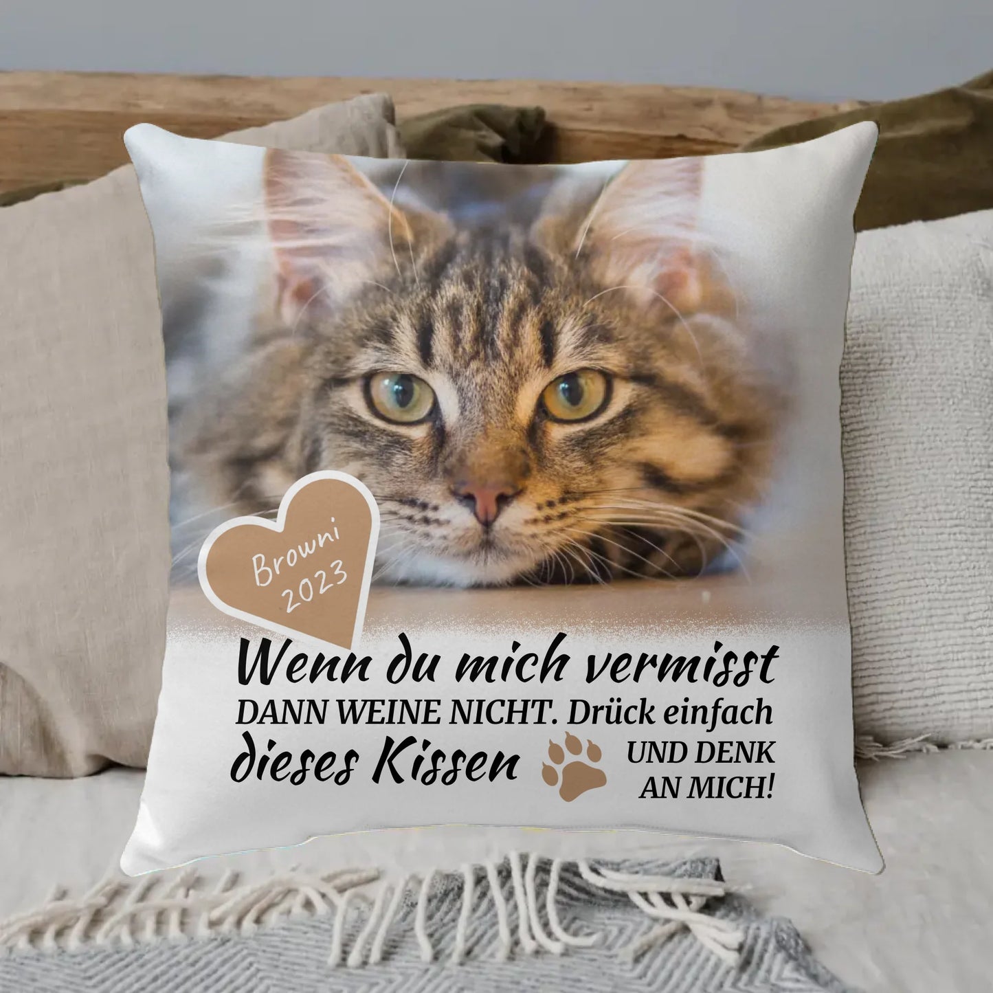 Cat blanket | If you miss me - Personalized photo blanket