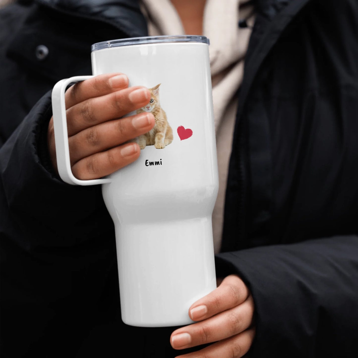 Cat photo without background - personalized thermal mug