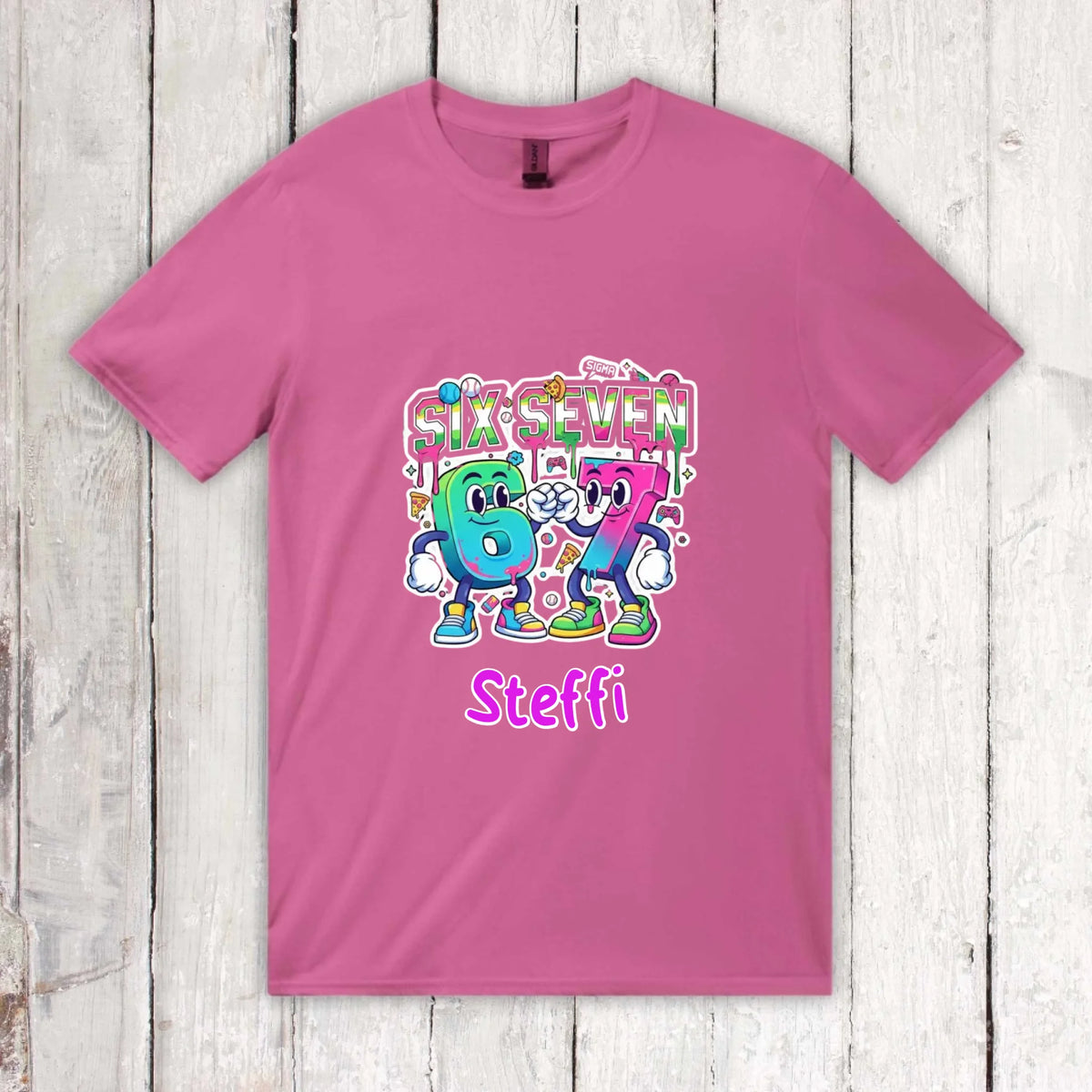 Six Seven (6 7) mit Name - individueller Kinder Hoodie