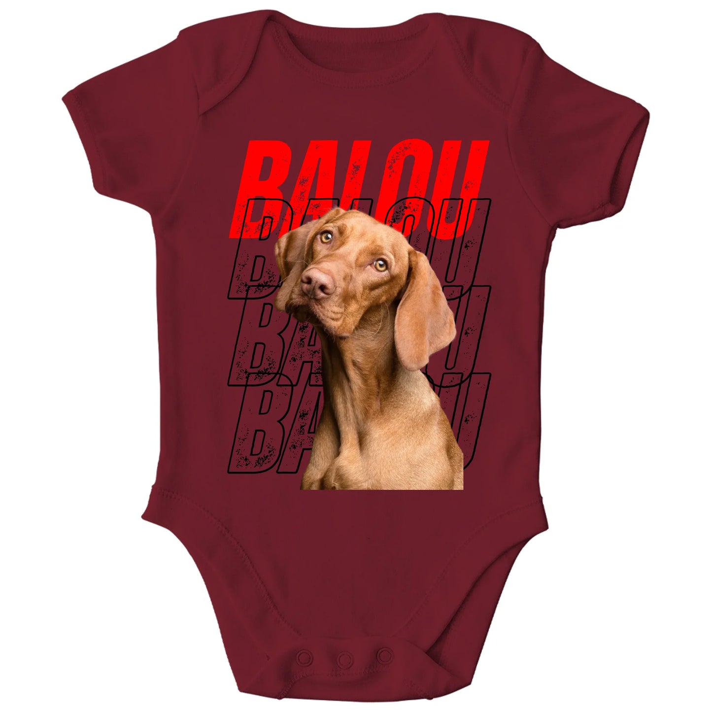 Personalisierter Bio Baby Strampler mit Foto und Text - ich passe auf! | Personalize Palace