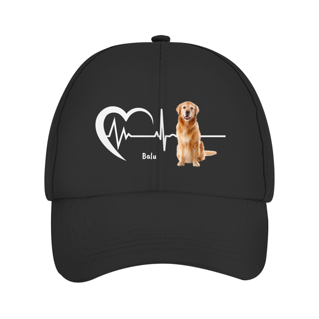 Herzschlag Cap mit Foto und Name - individuelles Cappy