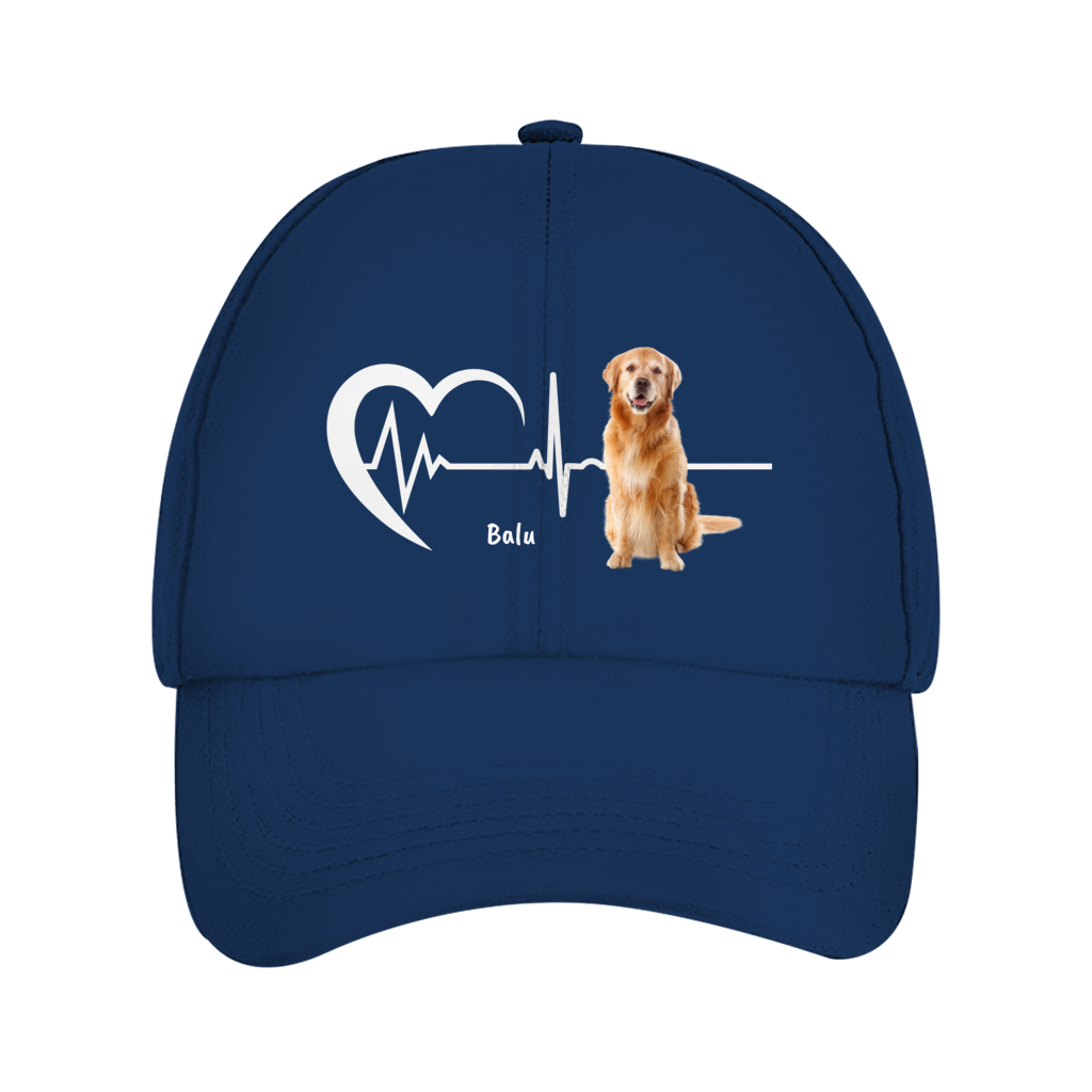 Herzschlag Cap mit Foto und Name - individuelles Cappy