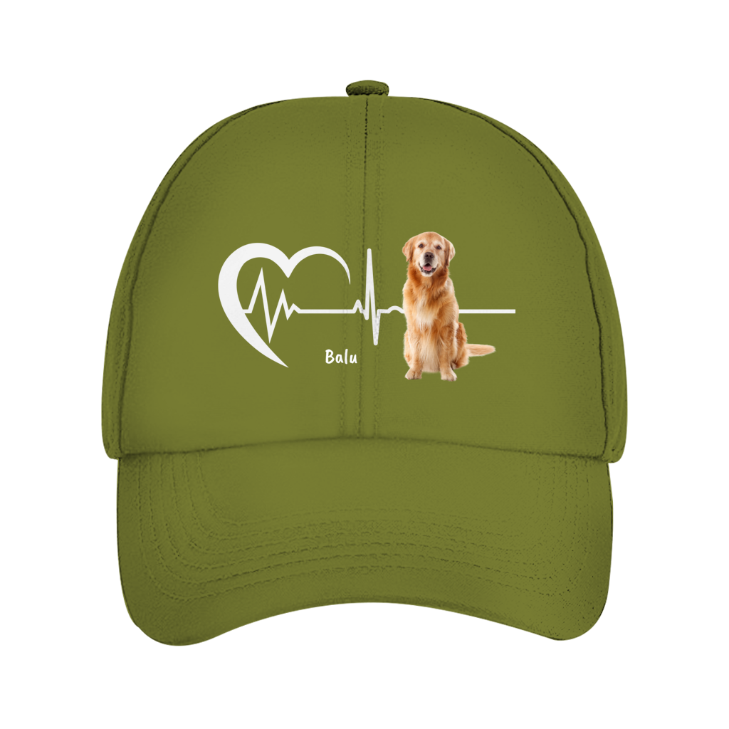 Herzschlag Cap mit Foto und Name - individuelles Cappy
