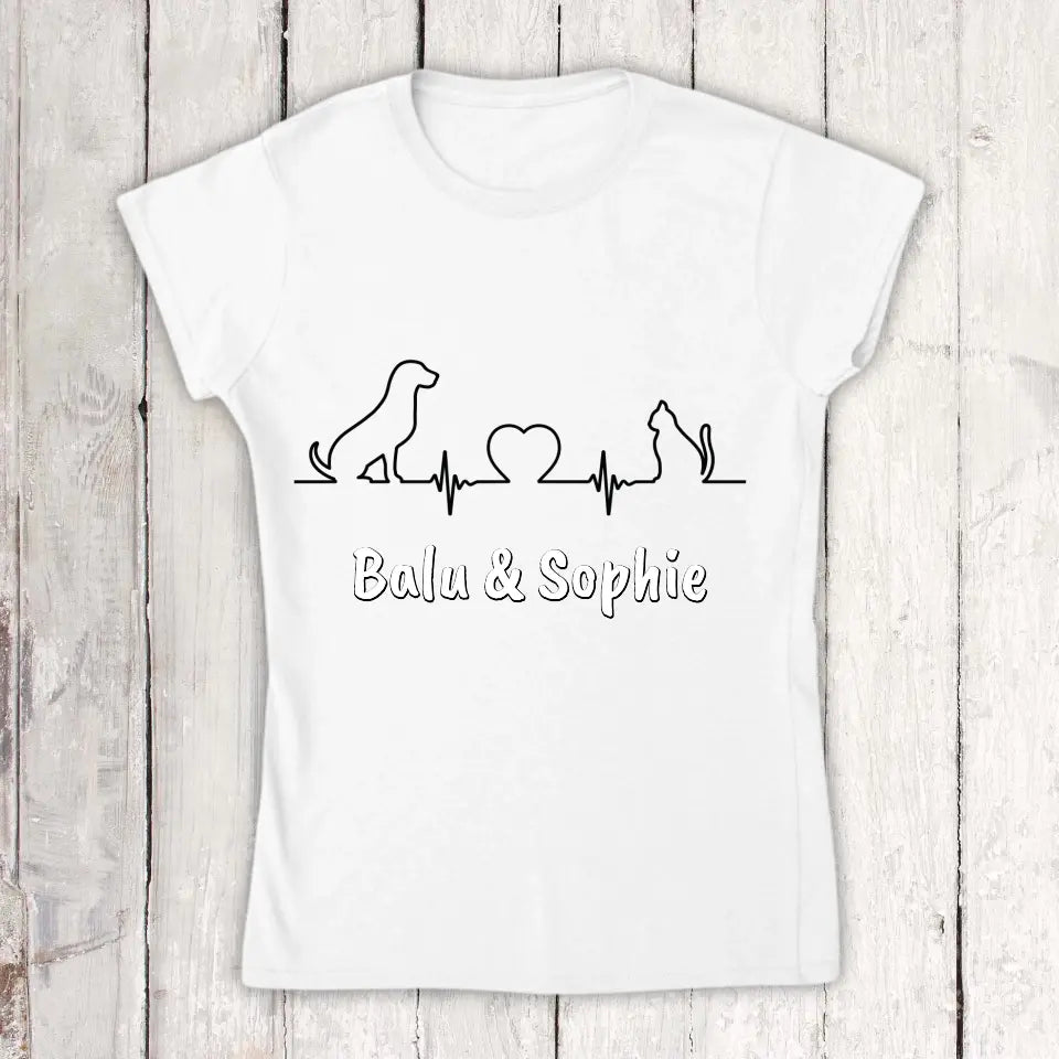 Personalisiertes T-Shirt: Herzschlag für Tiere - Individuelles T-Shirt | Personalize Palace