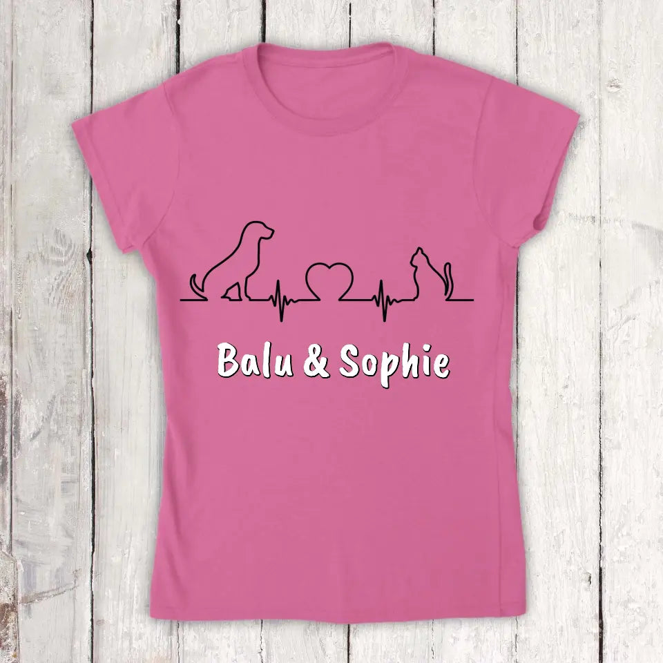 Personalisiertes T-Shirt: Herzschlag für Tiere - Individuelles T-Shirt | Personalize Palace