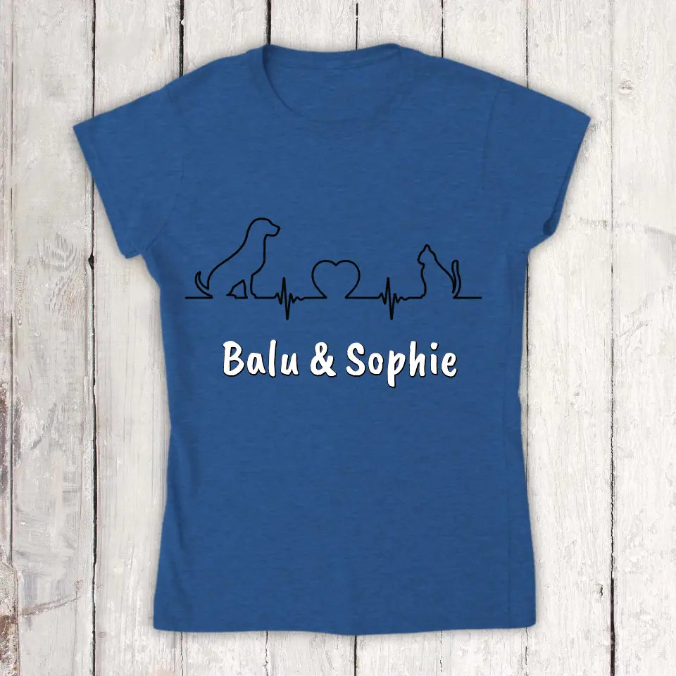 Personalisiertes T-Shirt: Herzschlag für Tiere - Individuelles T-Shirt | Personalize Palace