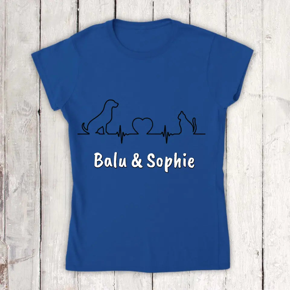 Personalisiertes T-Shirt: Herzschlag für Tiere - Individuelles T-Shirt | Personalize Palace