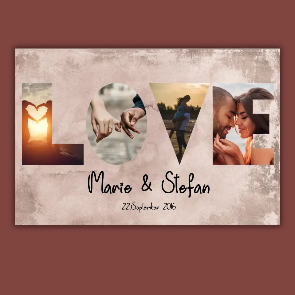 Happy Ending with a Photo Heart - Personalized Canvas