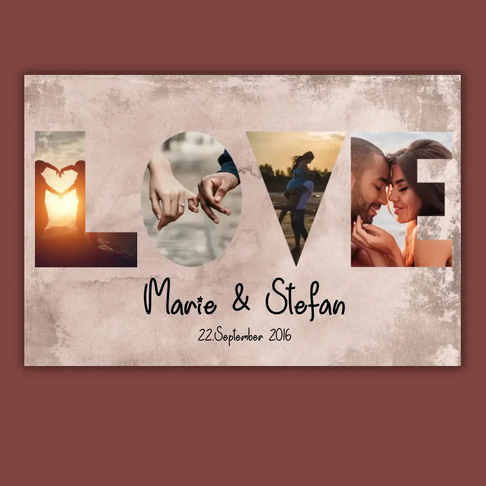 Happy Ending with a Photo Heart - Personalized Canvas