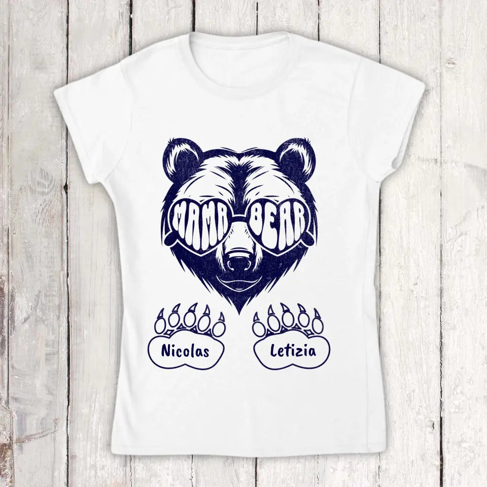 Personalisiertes T-Shirt: Mama & Papa Bear mit Kindernamen | Personalize Palace
