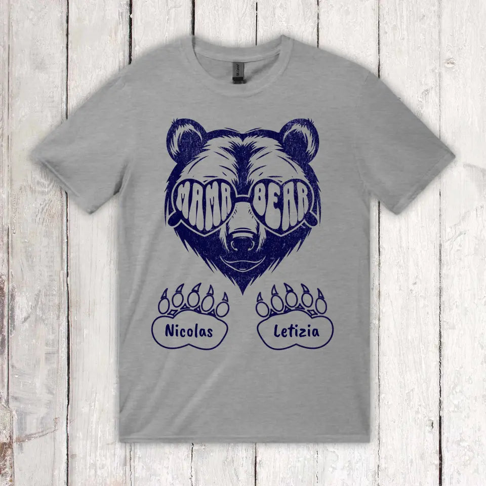 Personalisiertes T-Shirt: Mama & Papa Bear mit Kindernamen | Personalize Palace