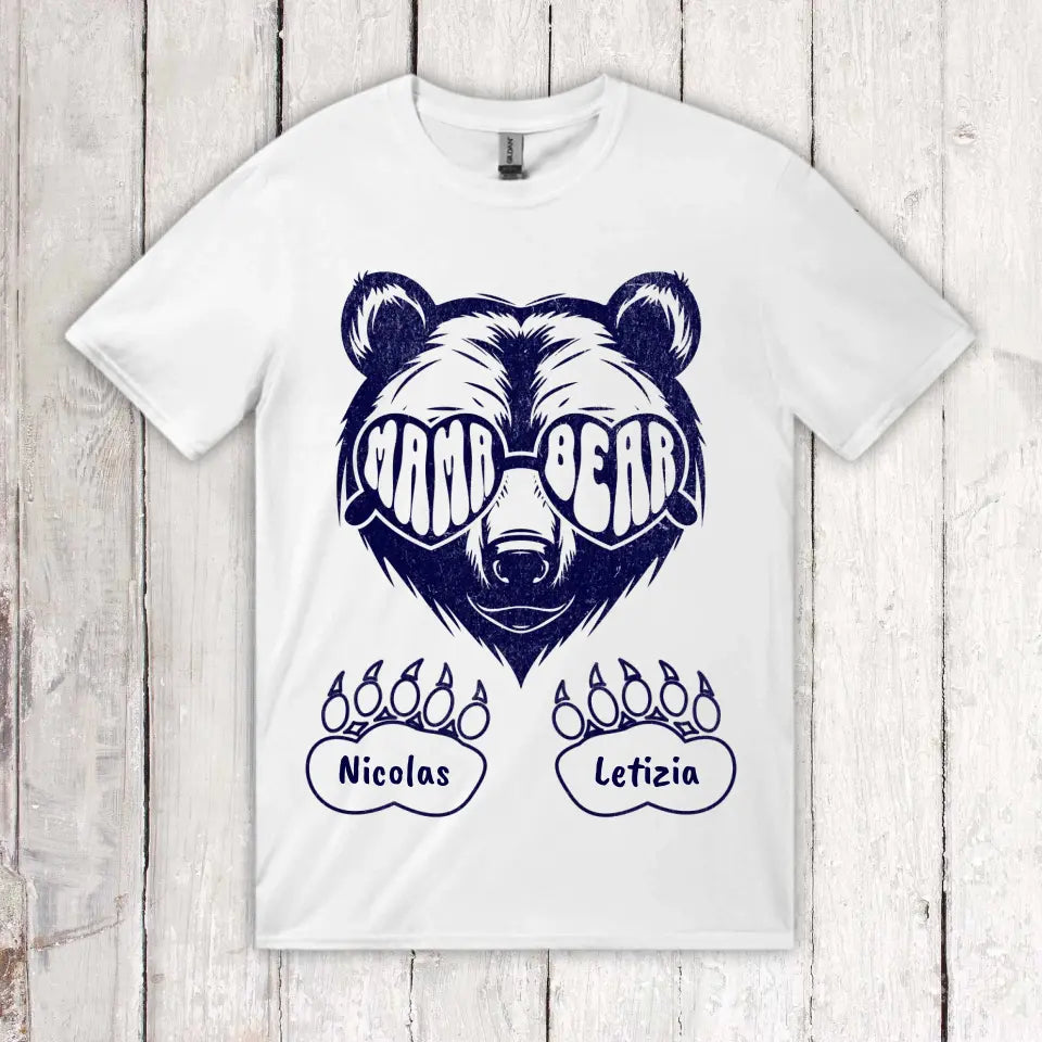 Personalisiertes T-Shirt: Mama & Papa Bear mit Kindernamen | Personalize Palace