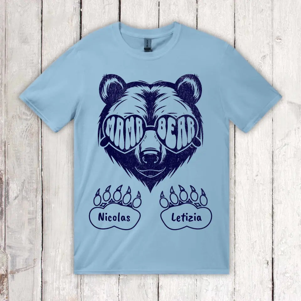 Personalisiertes T-Shirt: Mama & Papa Bear mit Kindernamen | Personalize Palace