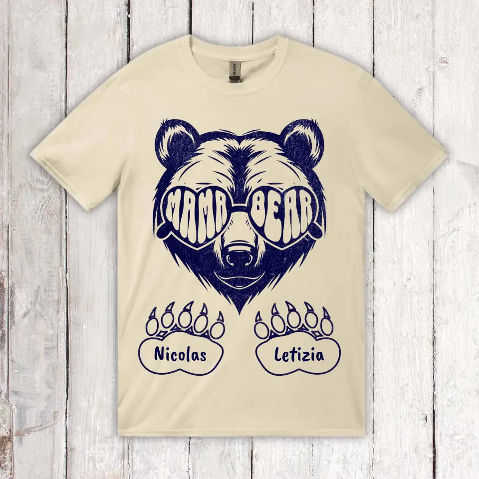 Personalisiertes T-Shirt: Mama & Papa Bear mit Kindernamen | Personalize Palace