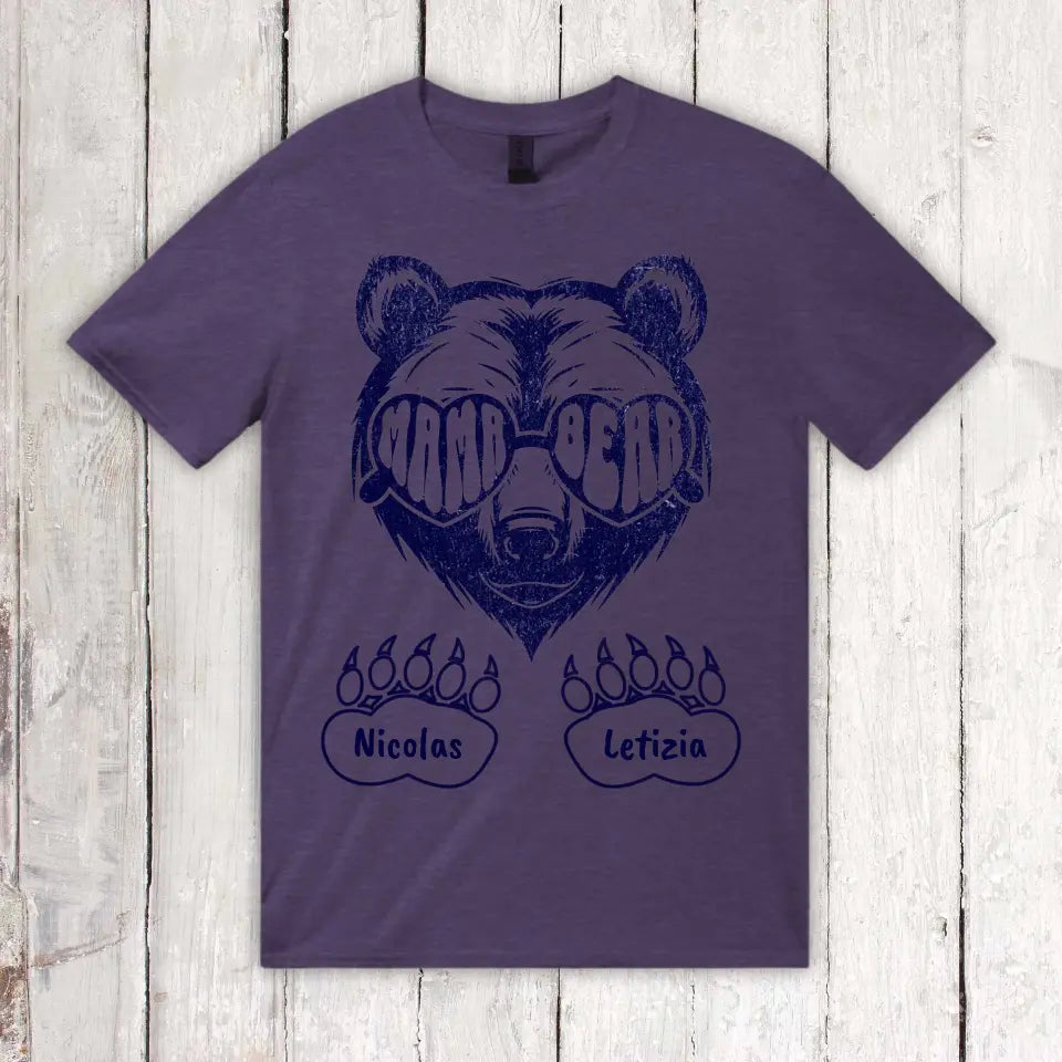 Personalisiertes T-Shirt: Mama & Papa Bear mit Kindernamen | Personalize Palace