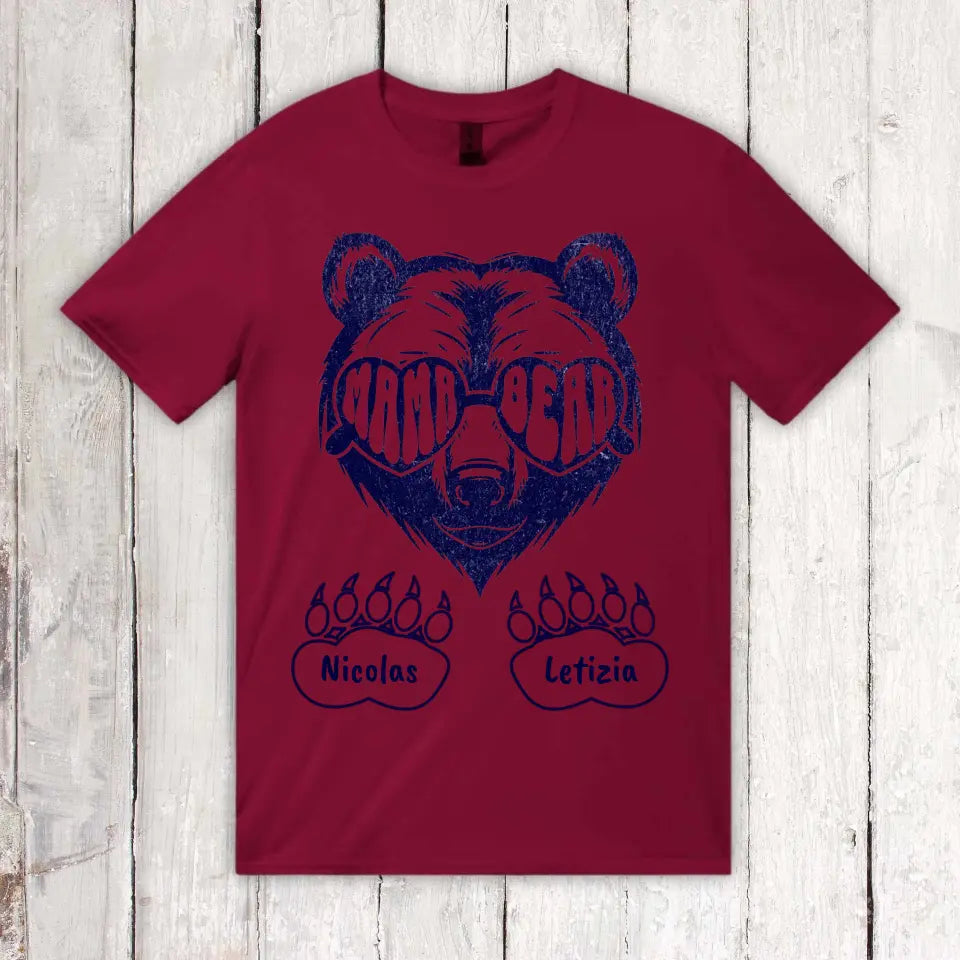 Personalisiertes T-Shirt: Mama & Papa Bear mit Kindernamen | Personalize Palace
