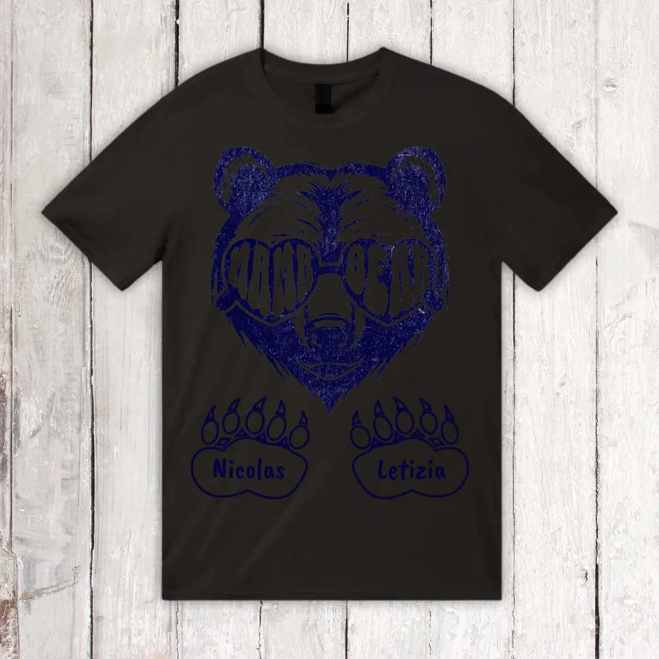 Personalisiertes T-Shirt: Mama & Papa Bear mit Kindernamen | Personalize Palace