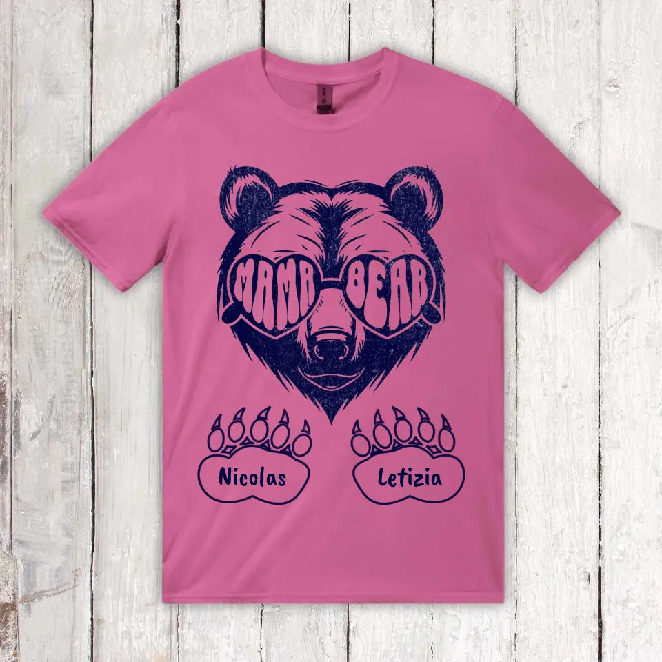 Personalisiertes T-Shirt: Mama & Papa Bear mit Kindernamen | Personalize Palace