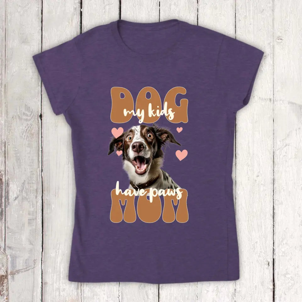 Dog Mom with Photo - Personalized Photo T-Shirt 