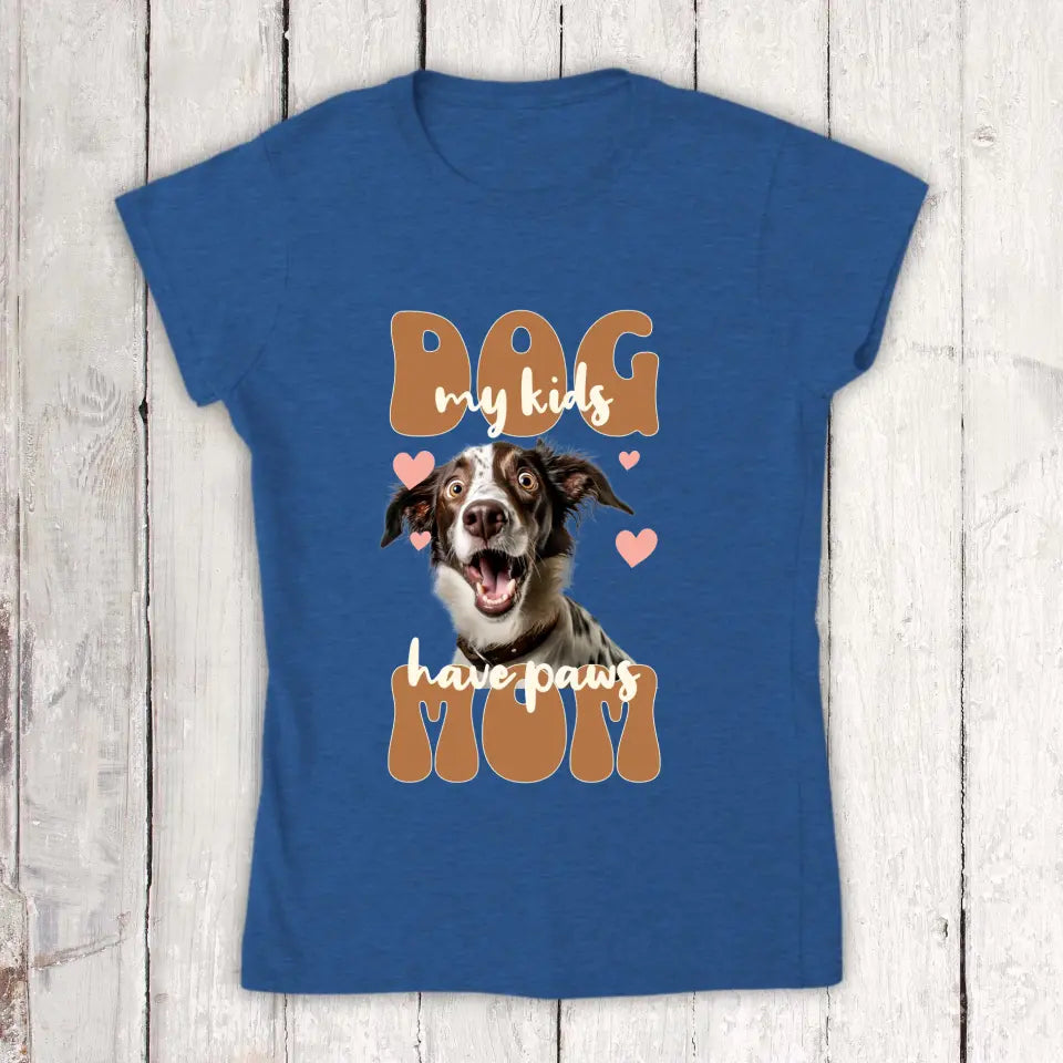 Dog Mom with Photo - Personalized Photo T-Shirt 