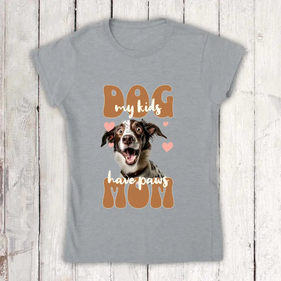 Dog Mom with Photo - Personalized Photo T-Shirt 