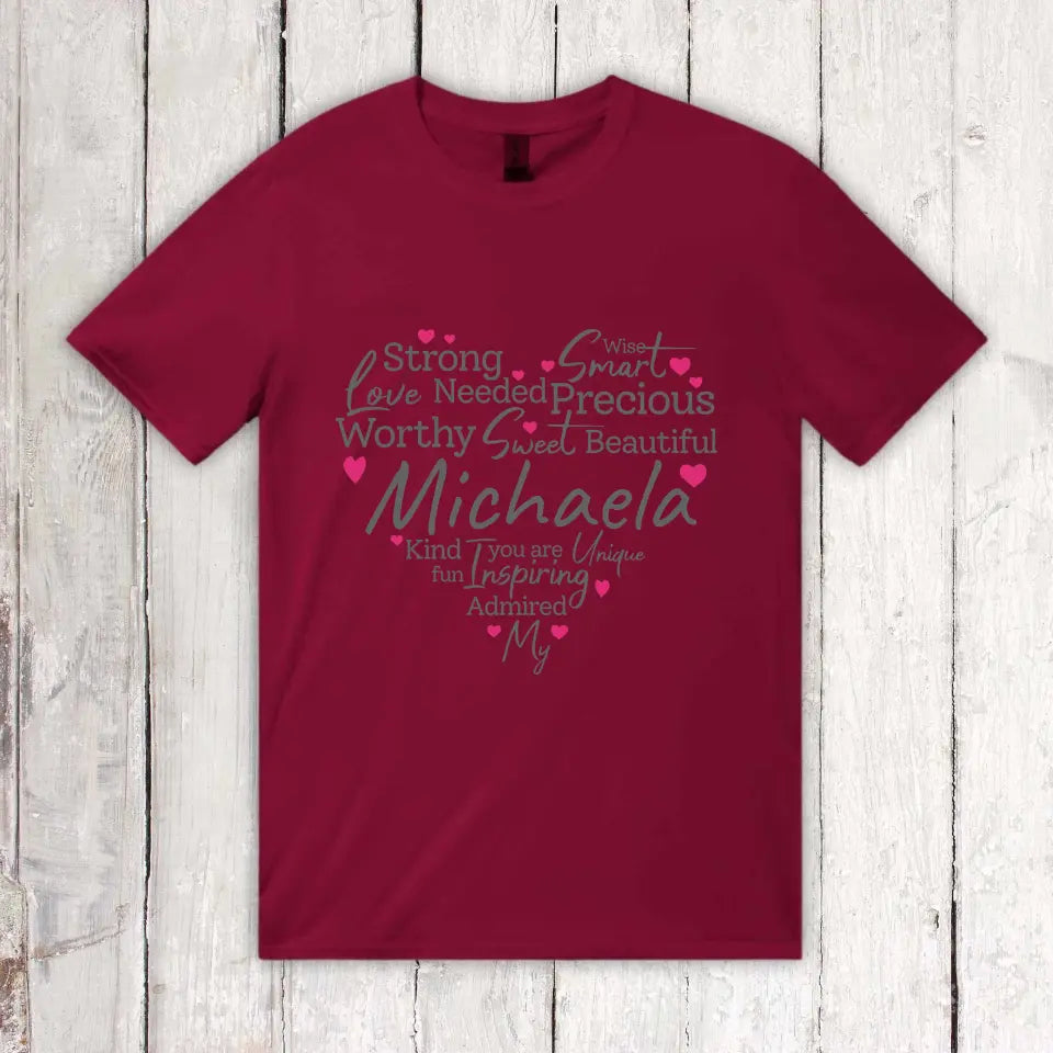 Characteristics of a mother, grandmother, or strong woman - Personalized T-shirt 
