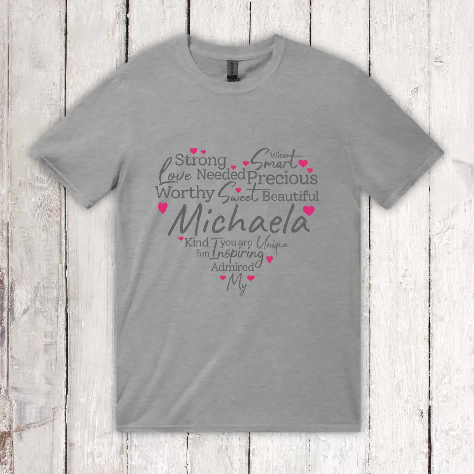 Characteristics of a mother, grandmother, or strong woman - Personalized T-shirt 