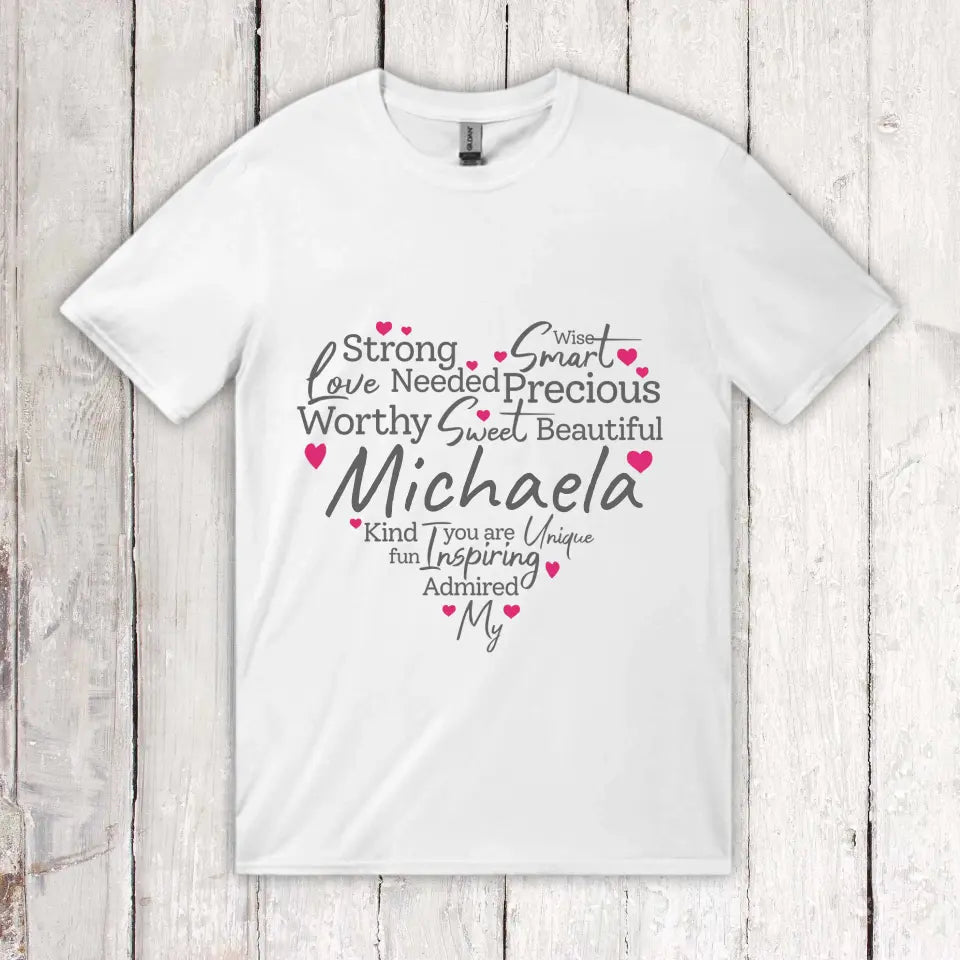 Characteristics of a mother, grandmother, or strong woman - Personalized T-shirt 