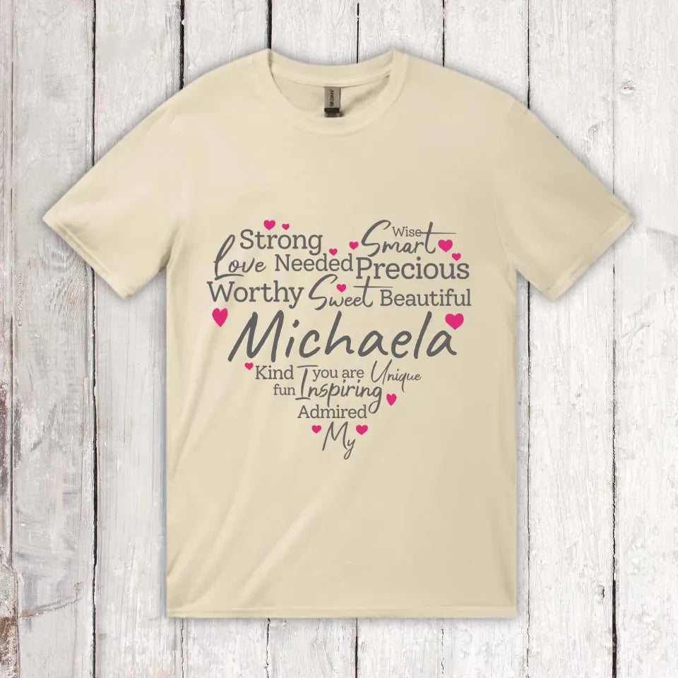 Characteristics of a mother, grandmother, or strong woman - Personalized T-shirt 