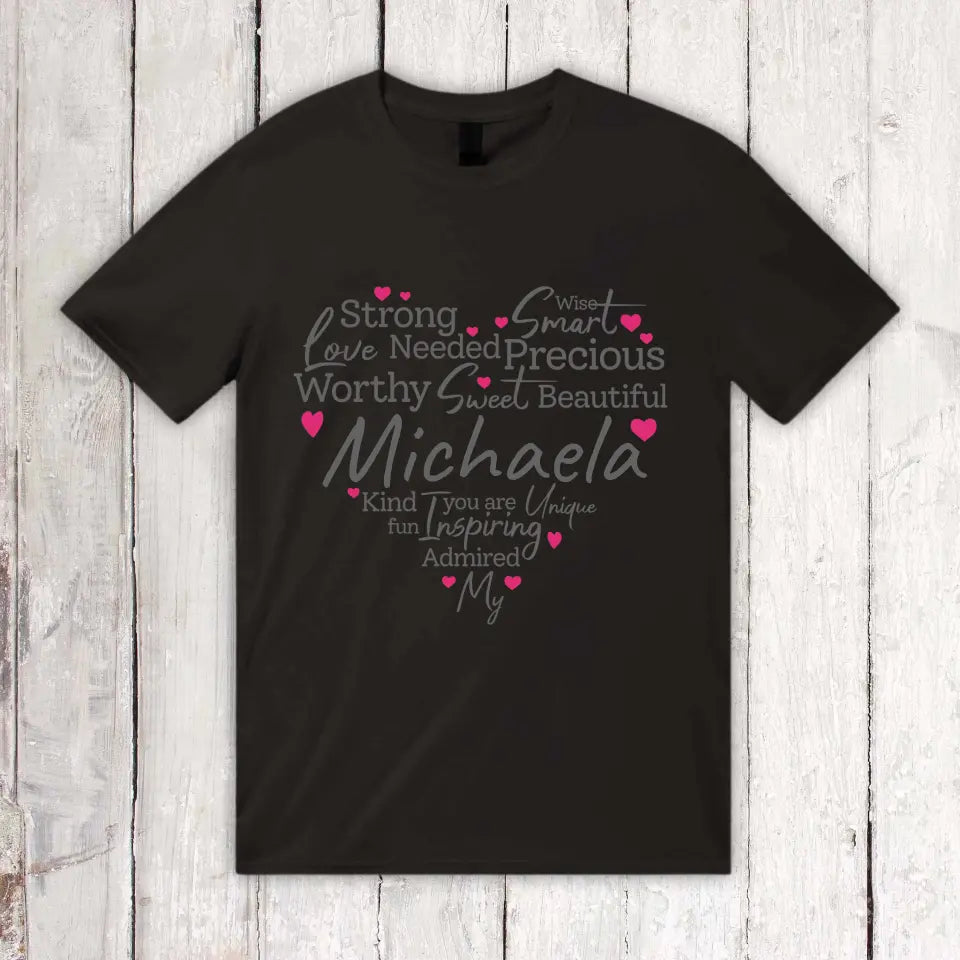 Characteristics of a mother, grandmother, or strong woman - Personalized T-shirt 