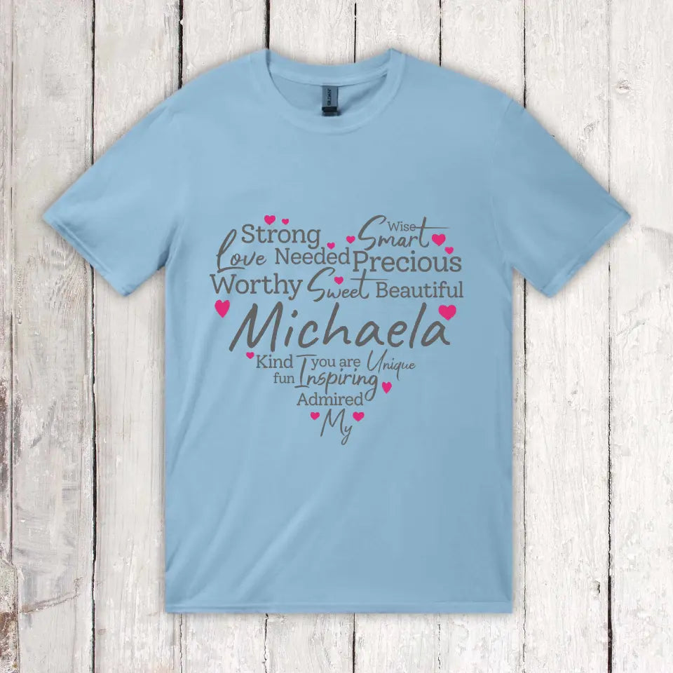 Characteristics of a mother, grandmother, or strong woman - Personalized T-shirt 