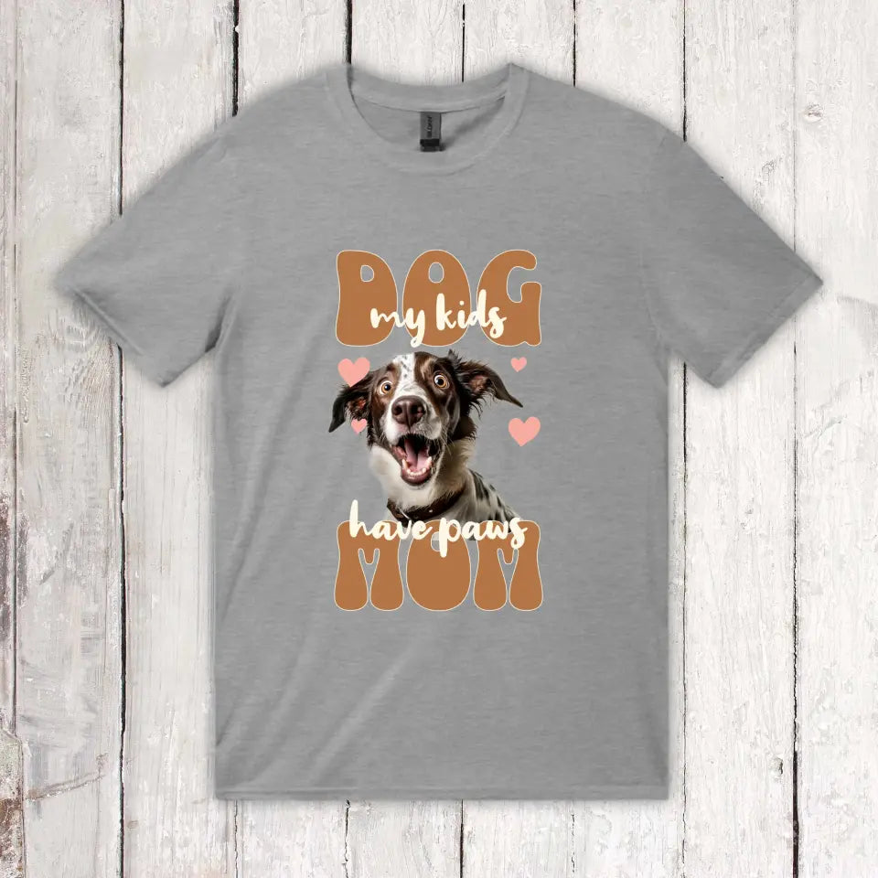 Dog Mom with Photo - Personalized Photo T-Shirt 