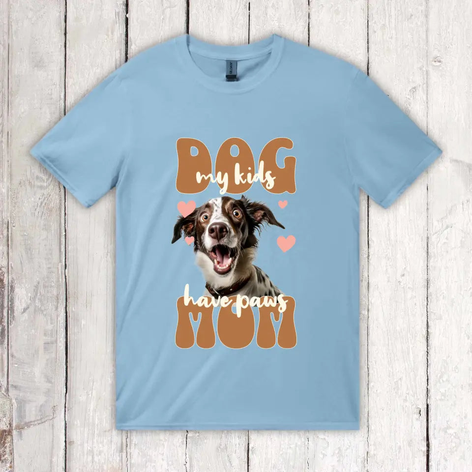 Dog Mom with Photo - Personalized Photo T-Shirt 