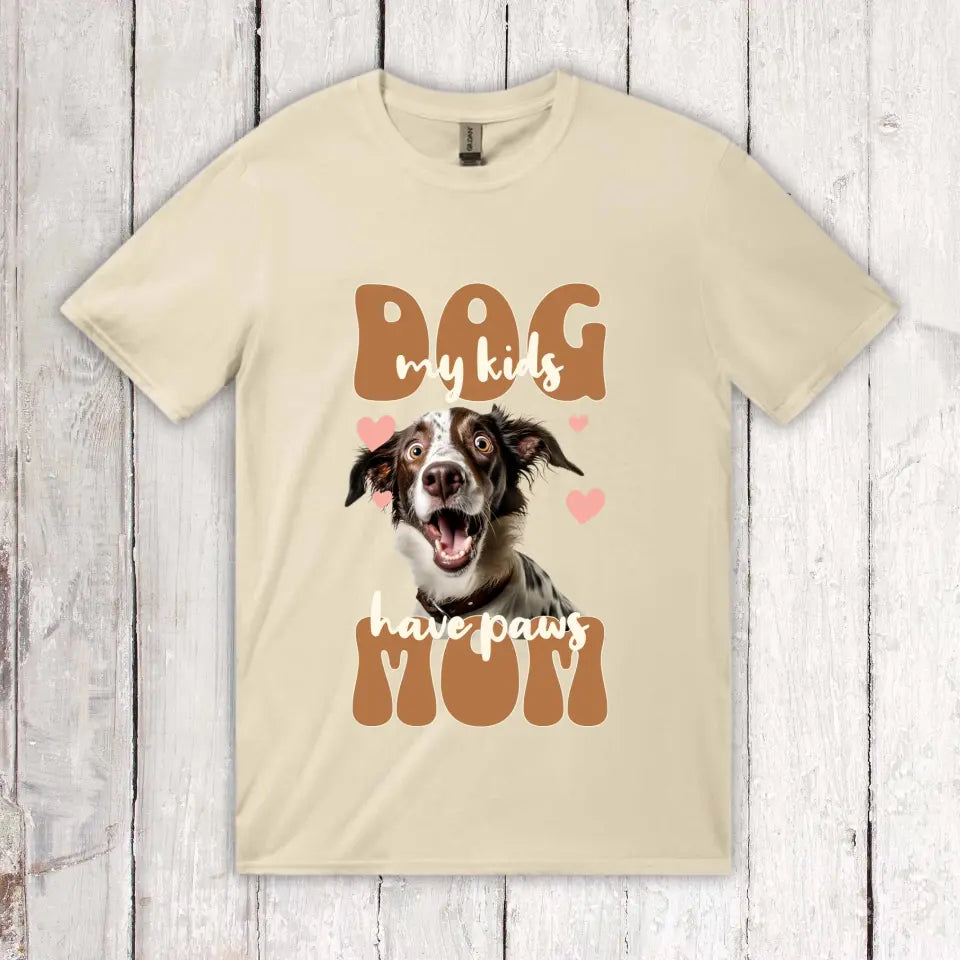 Dog Mom with Photo - Personalized Photo T-Shirt 