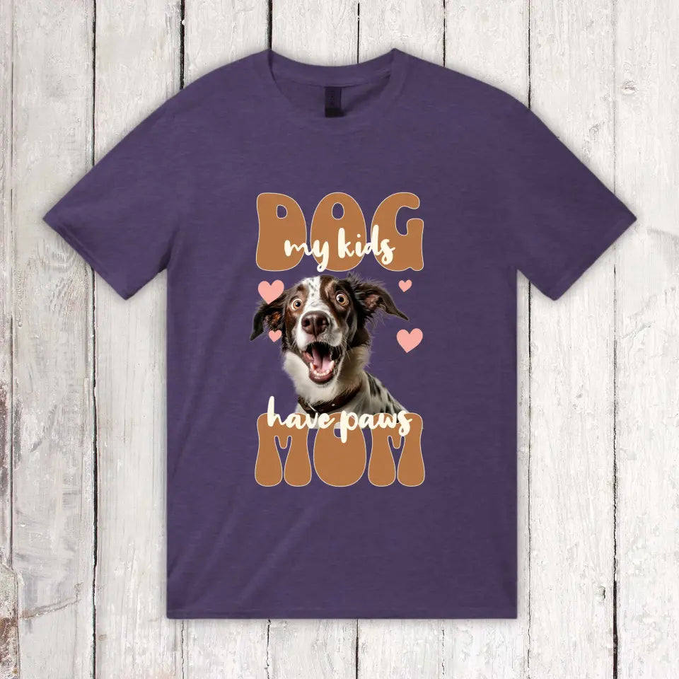 Dog Mom with Photo - Personalized Photo T-Shirt 