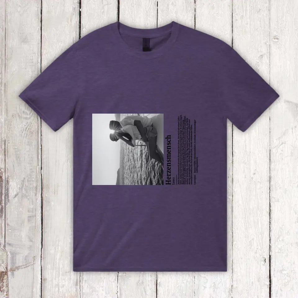 Personalisiertes T-Shirt: Defintion Herzensmensch mit Foto - Individuelles T-Shirt | Personalize Palace