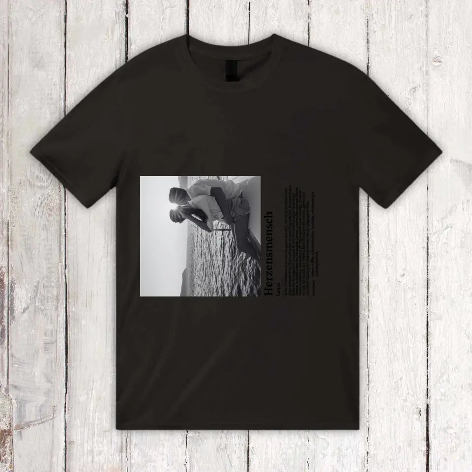 Personalisiertes T-Shirt: Defintion Herzensmensch mit Foto - Individuelles T-Shirt | Personalize Palace