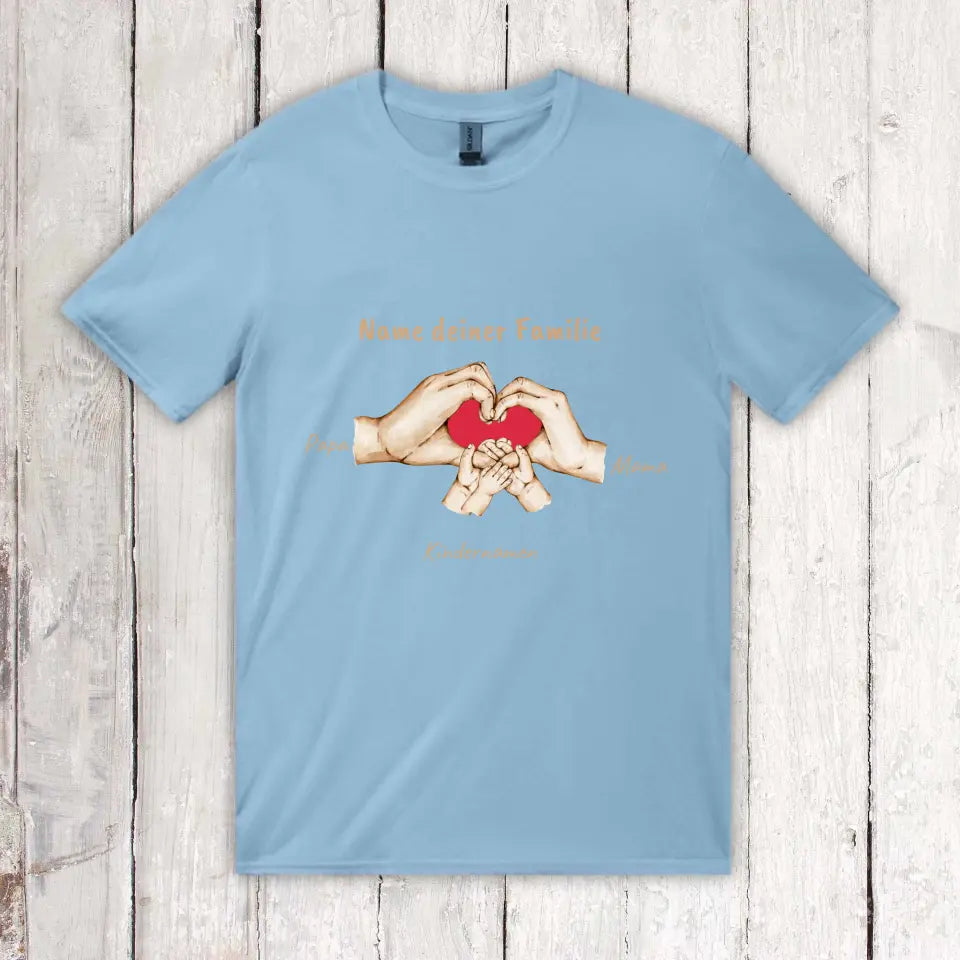 Personalisiertes T-Shirt: Hände mit bis zu 6 Kindern - Individuelles T-Shirt | Personalize Palace
