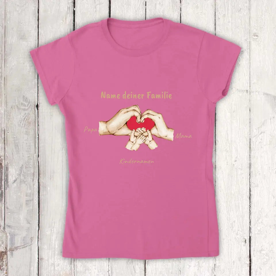 Hands with up to 6 children - Individual T-shirt 