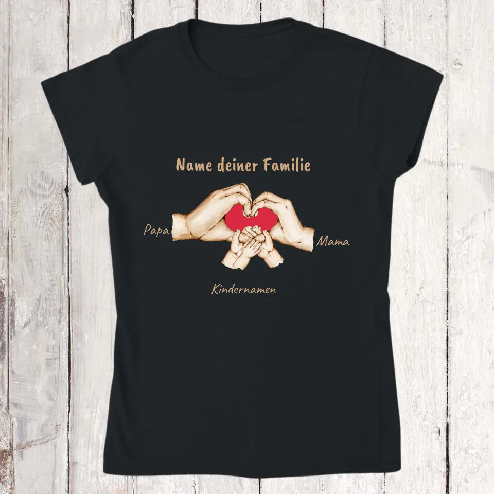 Hands with up to 6 children - Individual T-shirt 