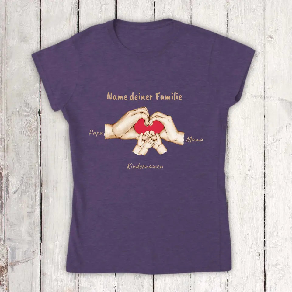 Hands with up to 6 children - Individual T-shirt 