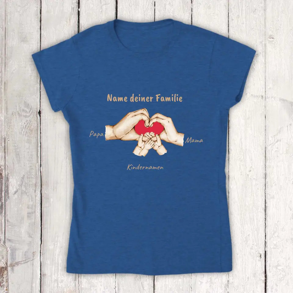 Hands with up to 6 children - Individual T-shirt 