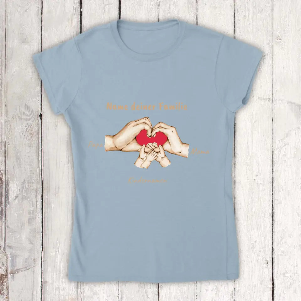 Hands with up to 6 children - Individual T-shirt 