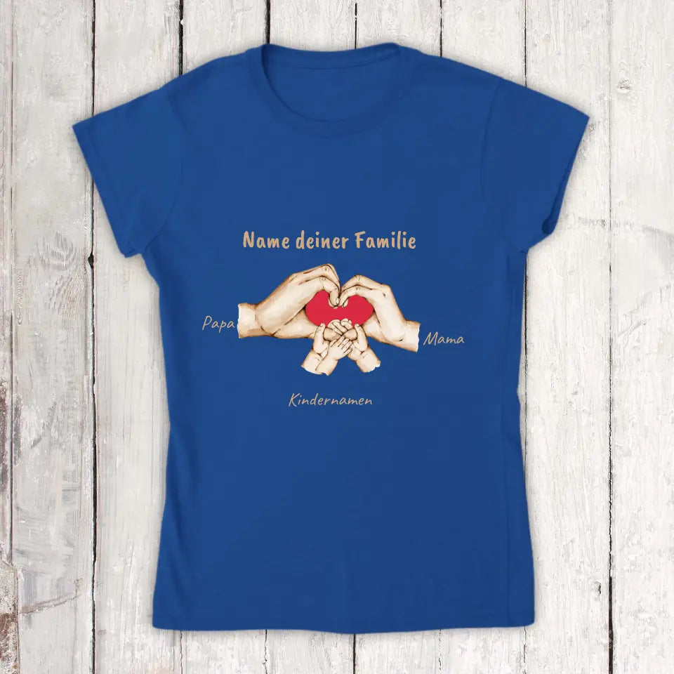 Hands with up to 6 children - Individual T-shirt 